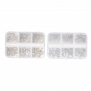 Стрази Housoutil для нігтів, 2 коробки, Набір, DIY манікюр, Асорті - Фото 1