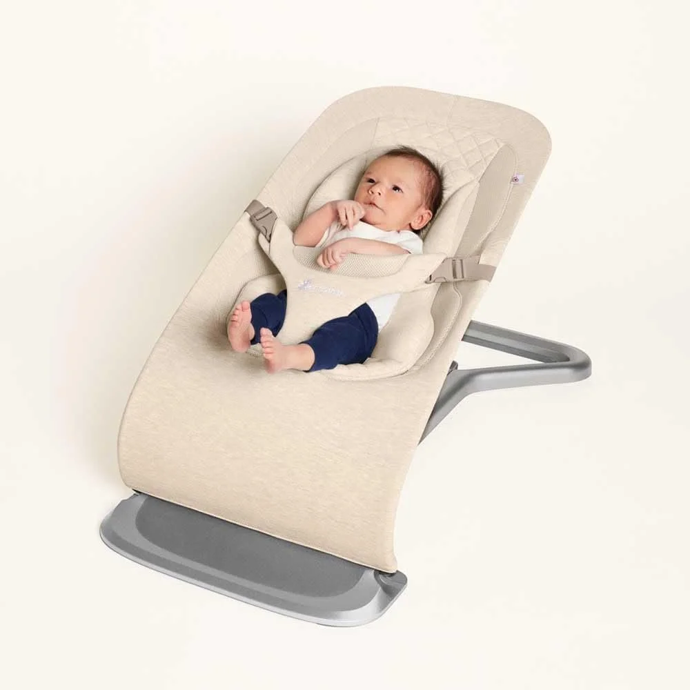 Детский шезлонг Ergobaby 3-в-1 Evolve Bouncer с рождения до малышей качели с вкладышем для новорожденных Кремовой, фото №4