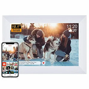 Цифровая фоторамка Frameo 10.1 дюйма HD IPS Touchscreen WiFi 32 GB Белая - Фото 1
