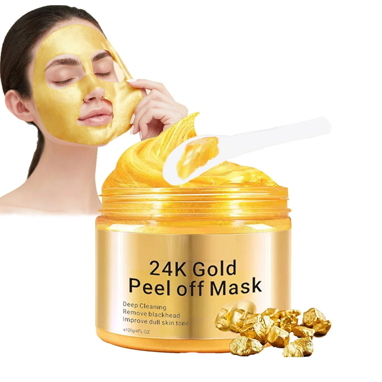 Маска для обличчя 24k Gold Peel Off, для догляду за шкірою та краси, антивікова, фото №1