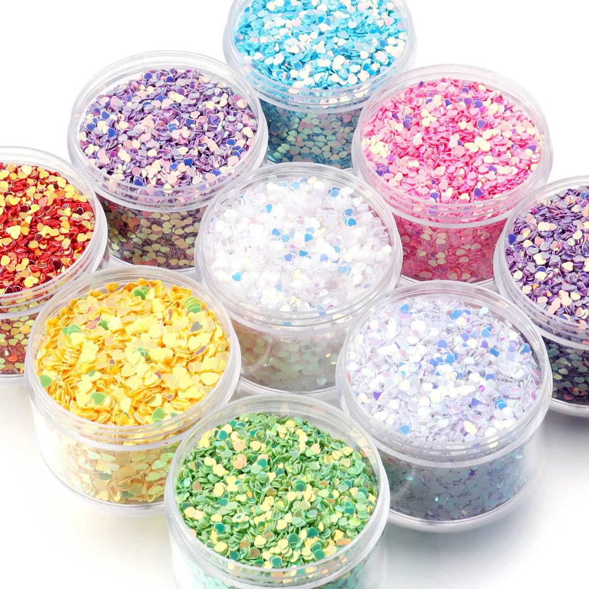 Блестки 3 мм Персиковое сердце Красный, 30 г, фото №4