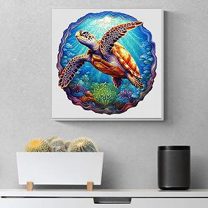 Пазл Deep Sea Turtles 300 деталей 34 x 35 см дерев'яний фігурний synthetic.ua - Фото 1