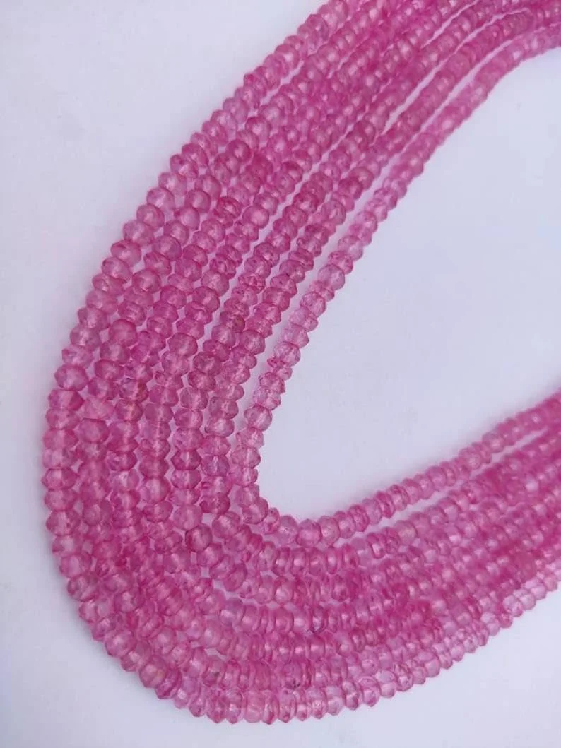 Бусины из натурального топаза, ограненные, рондель, 4-4.5 мм, нить длиной 33 см, ожерелья, браслета, фото №4