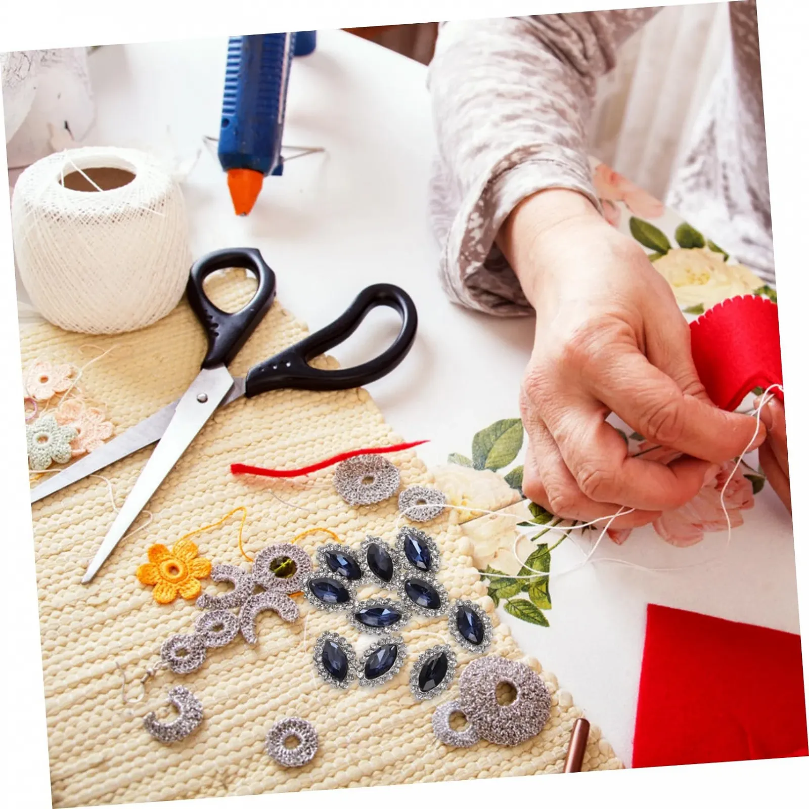 Стразы Стеклянные бусины PACKOVE 10 шт с металлической задней частью, фото №4