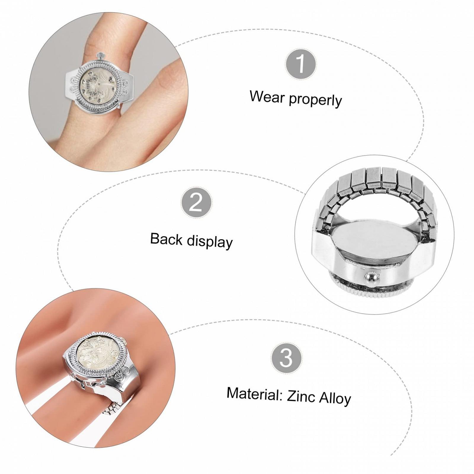 Кольцо-часы Beaupretty кварцевые мужские цинковый сплав красный, фото №6