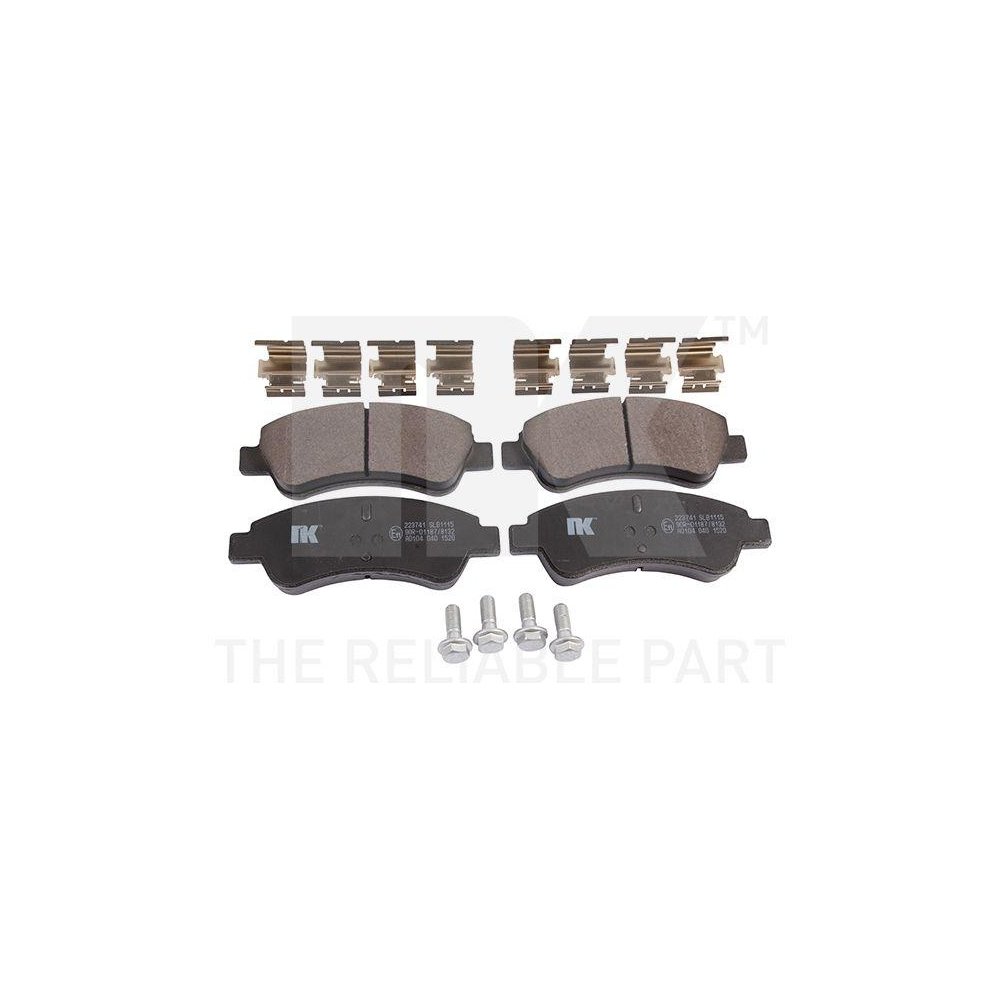 Комплект гальмівних колодок, дискове гальмо NK 223741 для CITROËN OPEL PEUGEOT VAUXHALL DS, фото №1