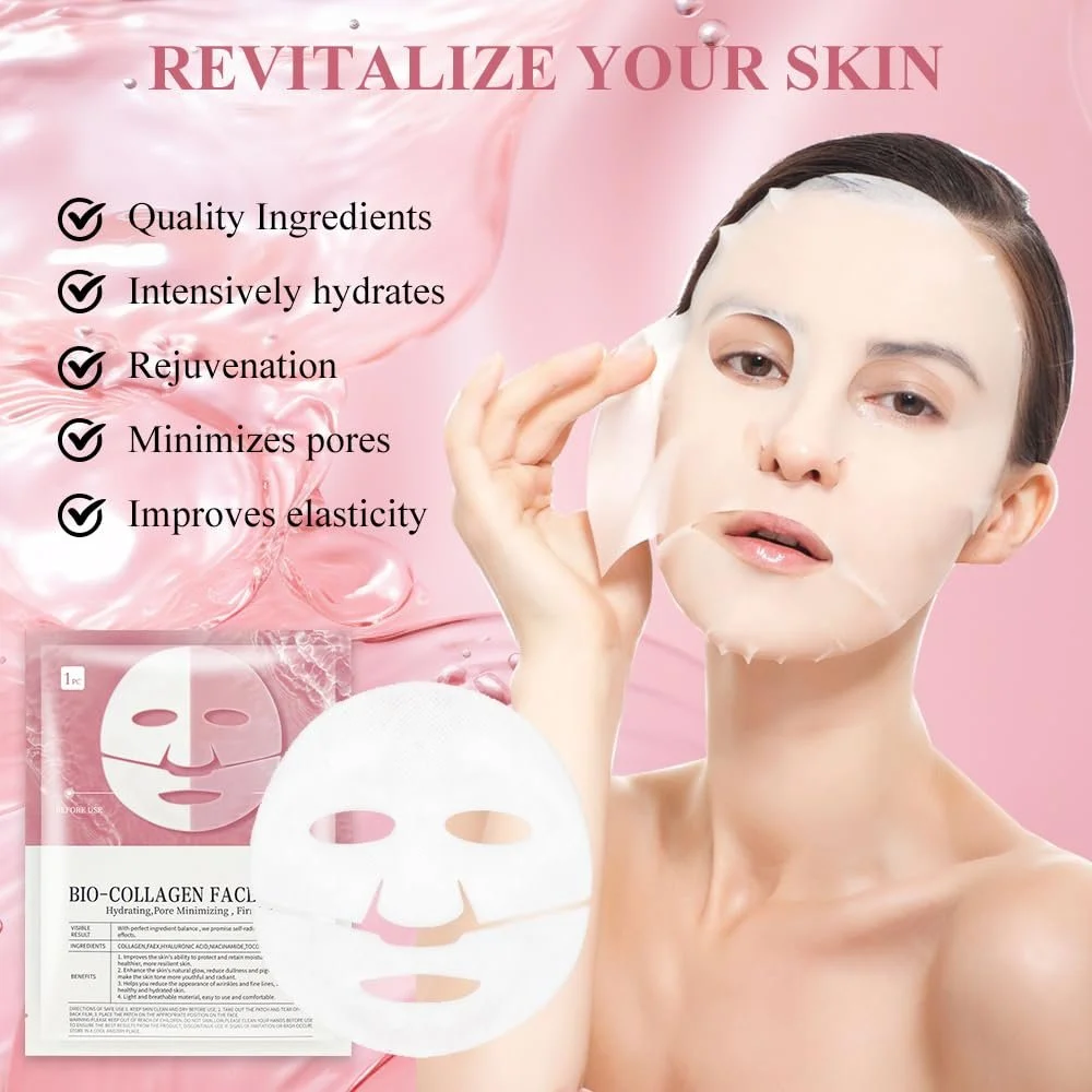 Маска Колагенова WAWJ Collagen Organic Real Deep для обличчя Зволожуюча проти зморшок (4 шт), фото №3