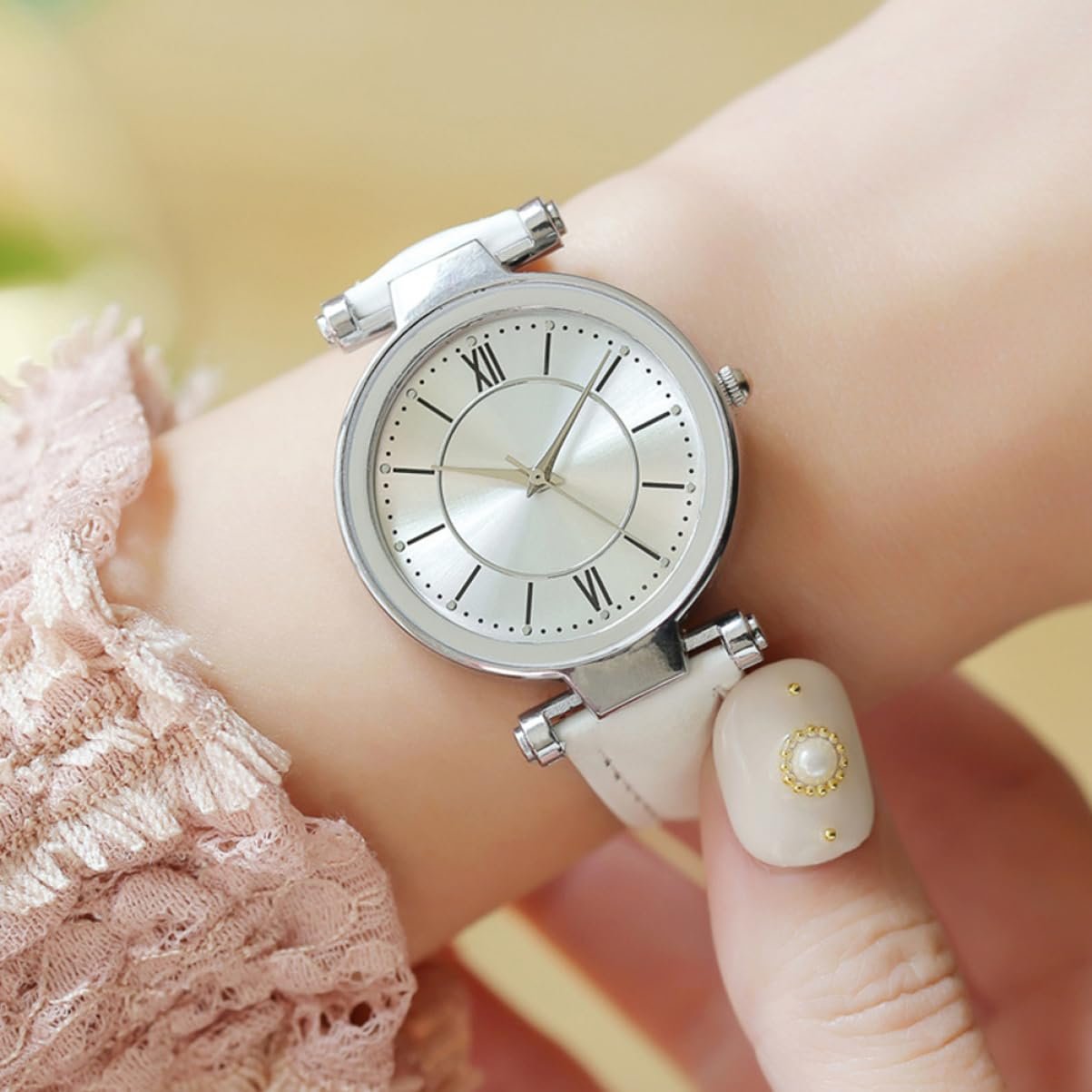 Жіночий Годинник LIFKOME Кварцовий Повсякденний Чорно-білий Ремінець, фото №5