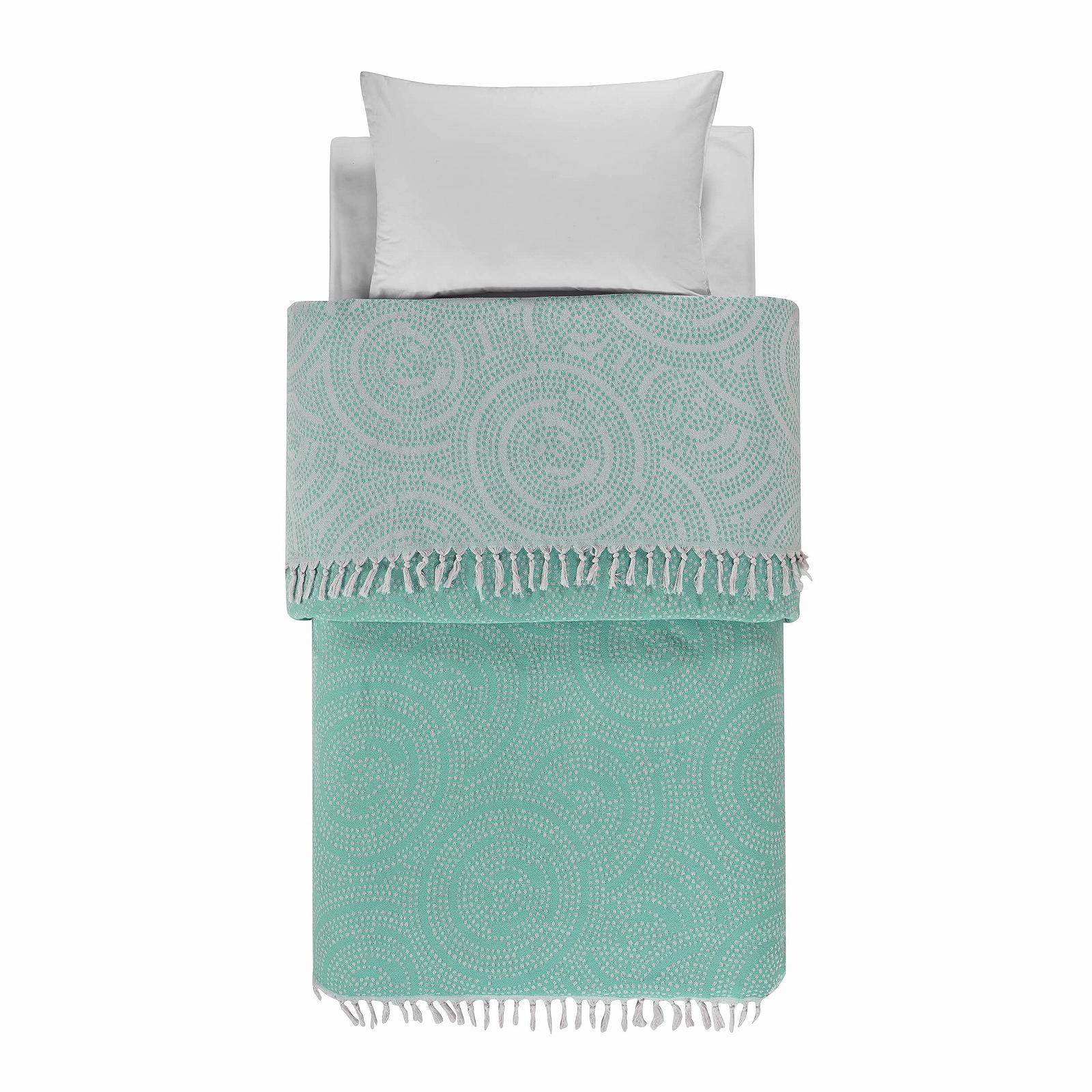 Покривало Mixibaby Mandala, Двосторонній плед, Плед для дивану, Плед для кушетки, 200 x 230 см, М'ятний, фото №4 Покривало Mixibaby Mandala, Двосторонній плед, Плед для дивану, Плед для кушетки, 200 x 230 см, М'ятний, фото №4