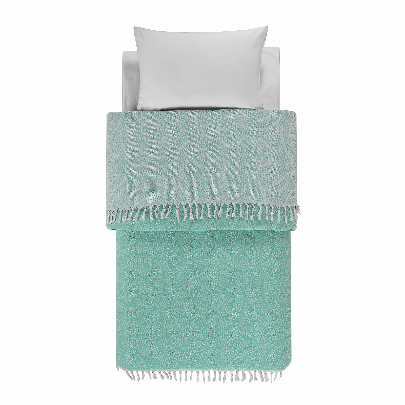 Покрывало Mixibaby Mandala, Двусторонний плед, Плед для дивана, Плед для кушетки, 200 x 230 см, Цвет: Мятный, фото №4