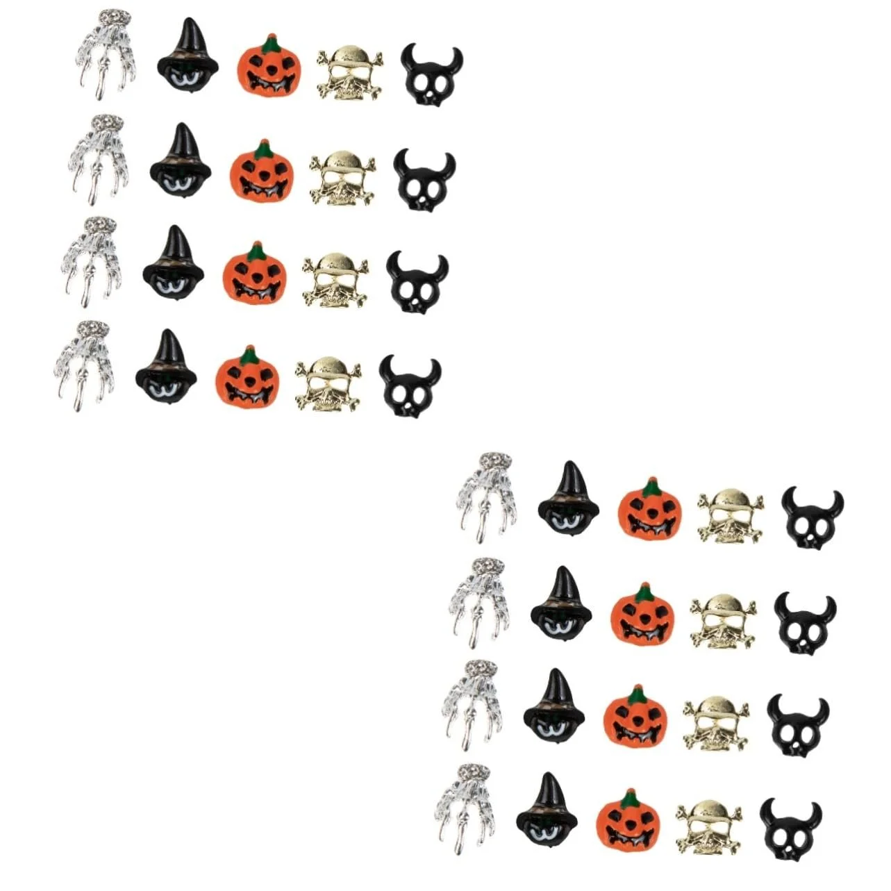 Аксессуары для дизайна ногтей Beavorty 100 шт., Подвески для ногтей, Уникальные украшения для ногтей Каваи, Подвески для ногтей на Хэллоуин, Скелет, Заклепки, фото №1