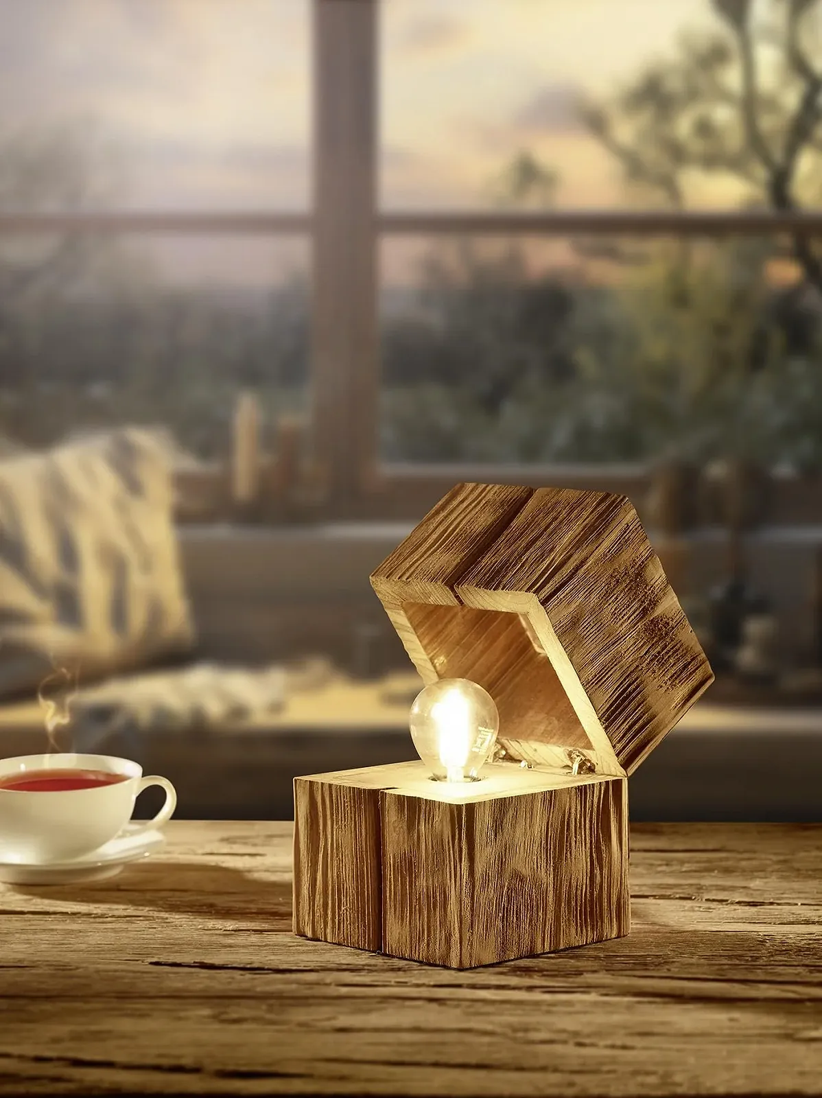 Настільна лампа Trio Leuchten Treasure 514110130 E14 LED Natural Wood, фото №7