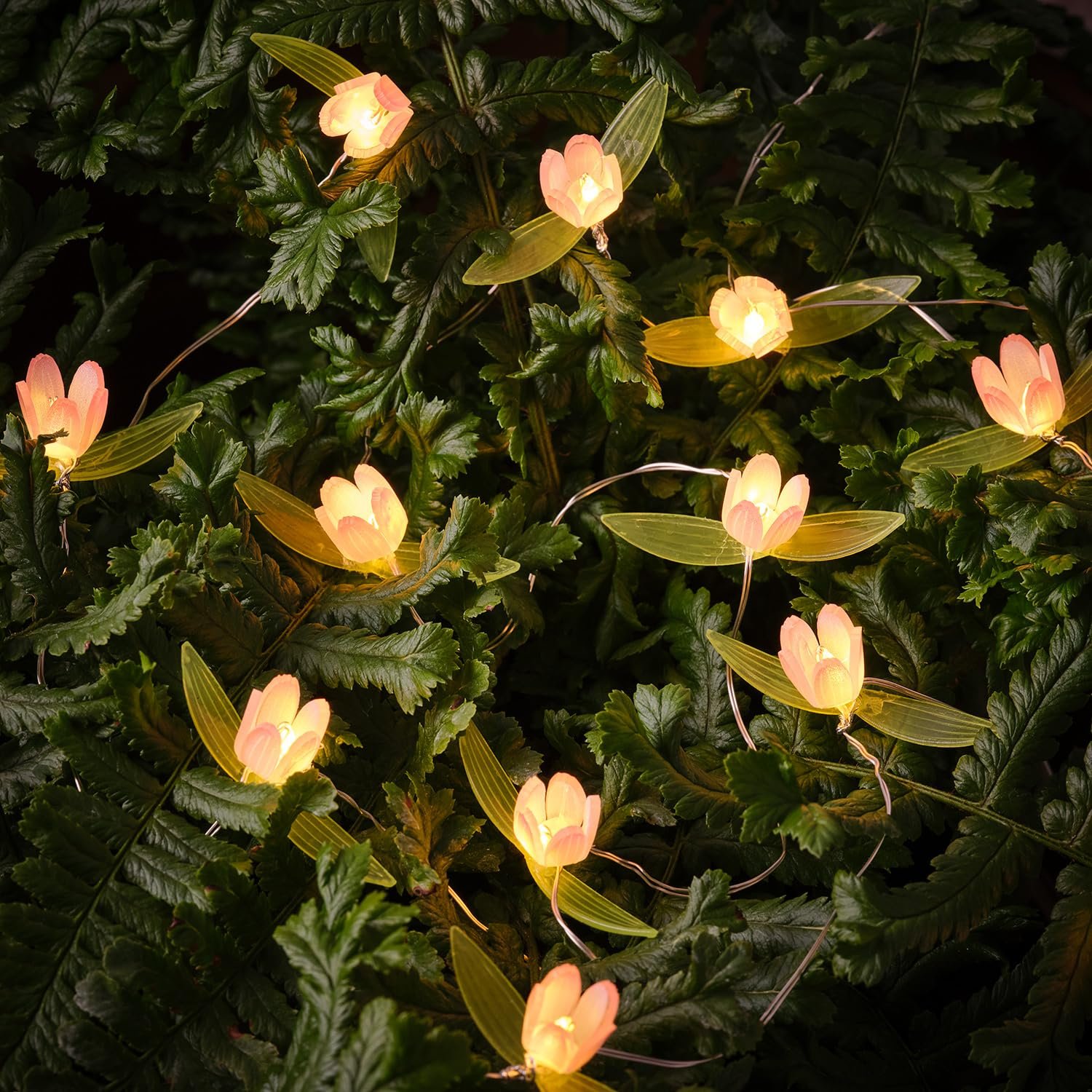 Гирлянда Lights4fun Micro LED Цветы Тюльпаны Теплый Белый Таймер Питание от батареек 2,4 м, фото №3