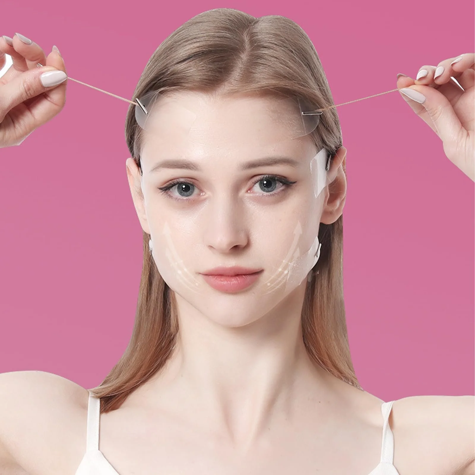 Лента для лица 60 штук Подтяжка лица 24 штуки Подтягивающая веревка, фото №6