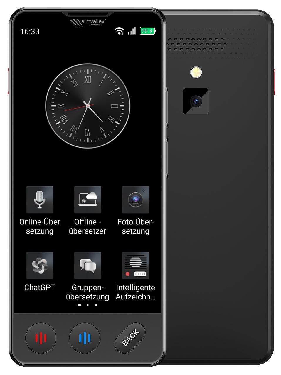 Мобильный AI Переводчик simvalley MOBILE с 4G/LTE, 139 языков, ChatGPT, фото №2 Мобильный AI Переводчик simvalley MOBILE с 4G/LTE, 139 языков, ChatGPT, фото №2