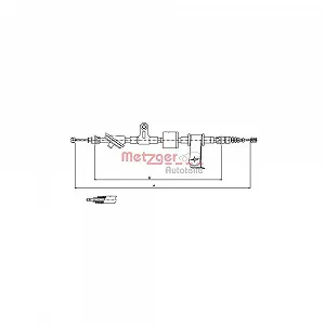 Трос стоянкового гальма METZGER 12.0101 для ALFA ROMEO задній правий - Фото 1