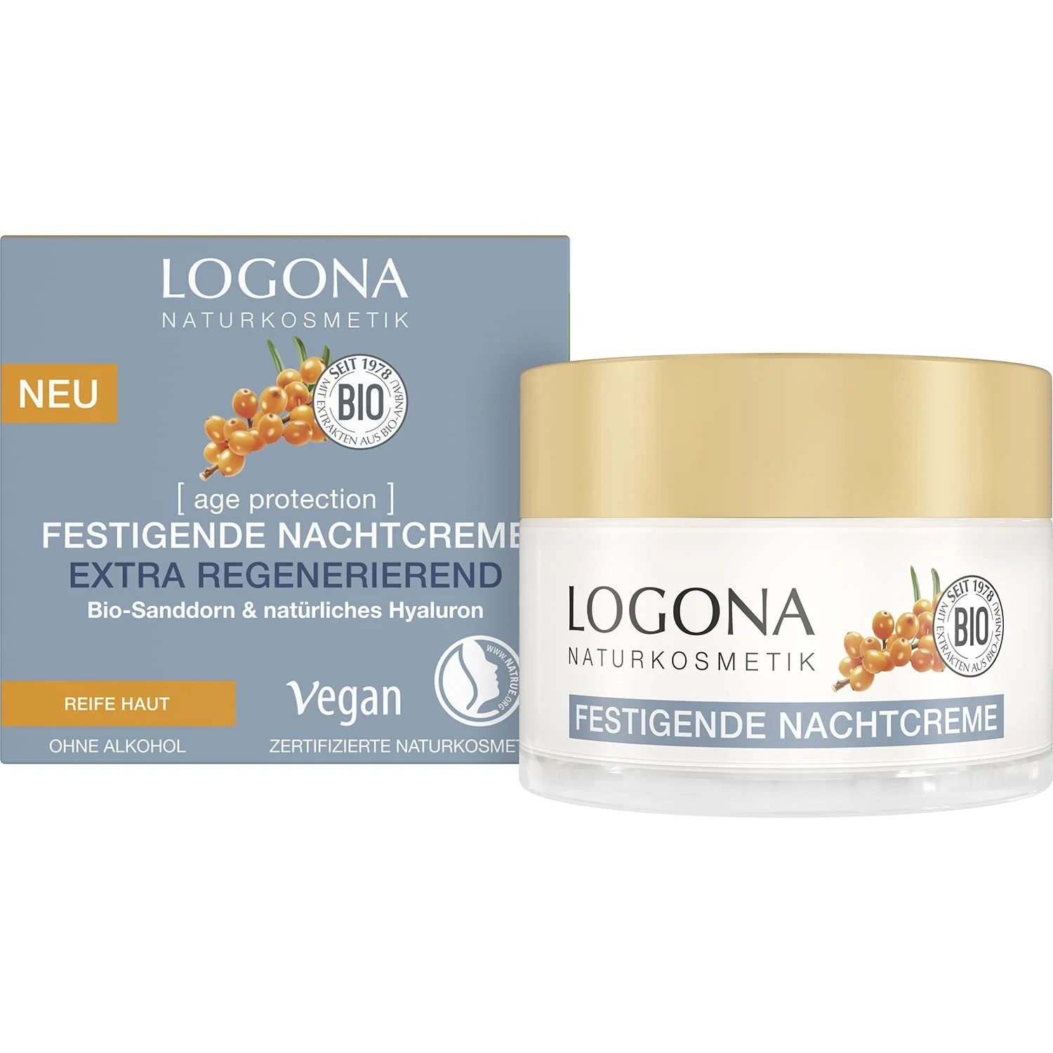 Крем для обличчя LOGONA Naturkosmetik Anti-Ageing денний 50 мл та нічний для зрілої шкіри, фото №3