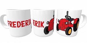Персоналізована дитяча кружка Red Tractor з іменем Пластикова кружка Tractor Cup - Фото 1