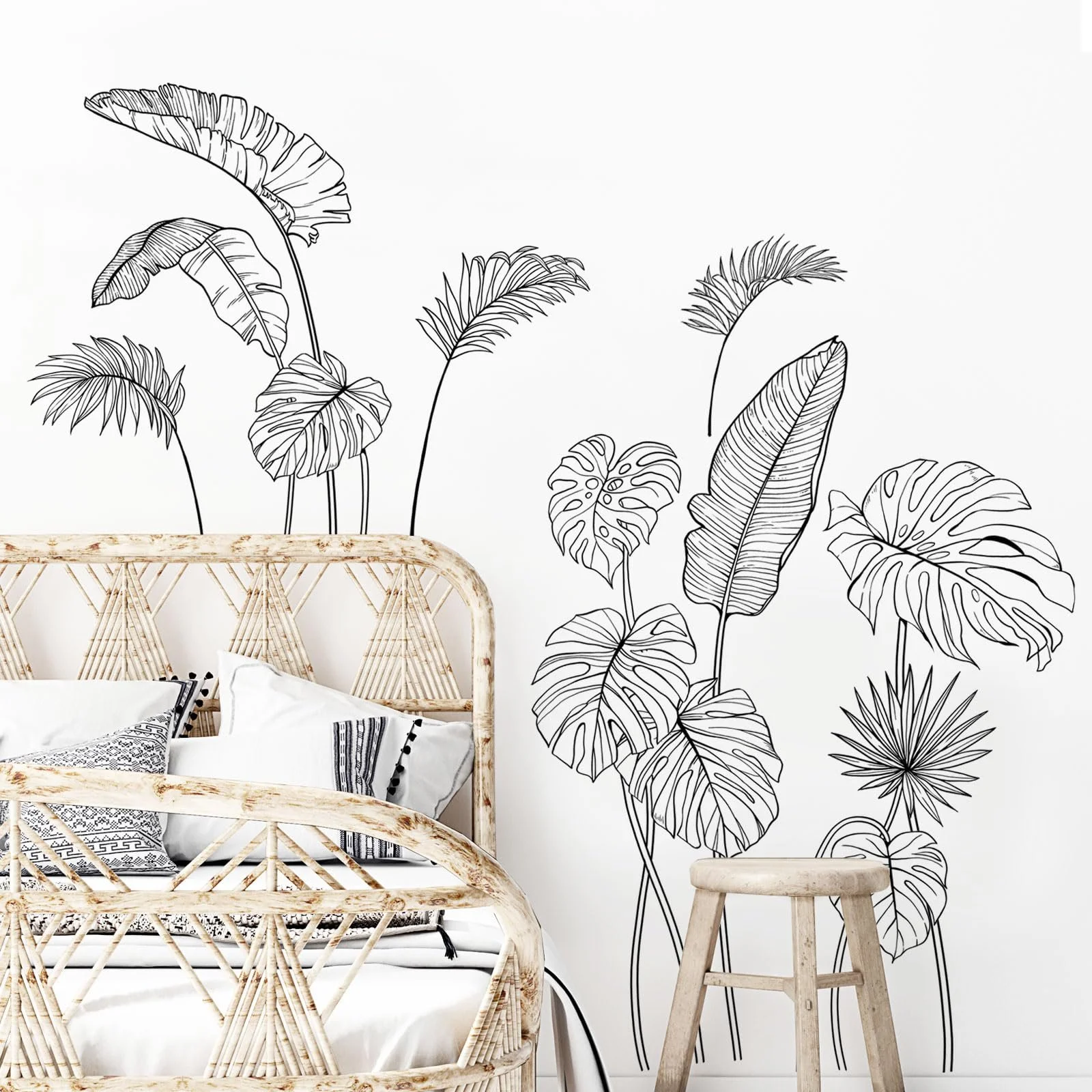 Настінна наклейка Supzone Тропічні рослини Чорна, фото №3