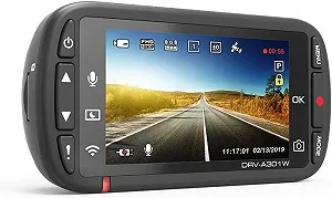 Відеореєстратор Kenwood DRV-A301W / Full HD / 136° / GPS / Wi-Fi / SD slot / Чорний - Фото 1