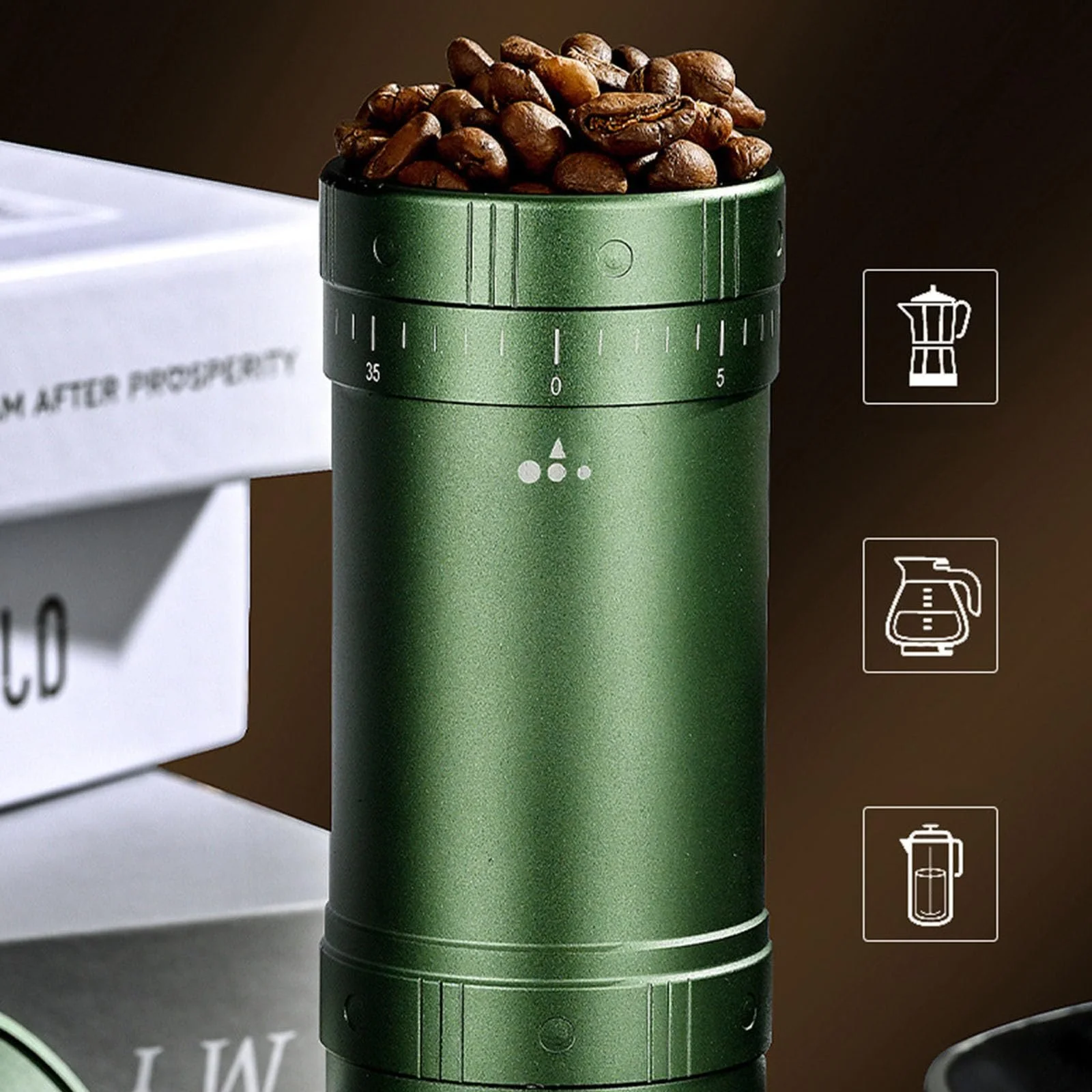 Ручная кофемолка из нержавеющей стали 304 с ручной рукояткой, фото №5