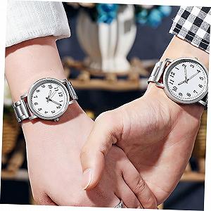 Часы Healvian Парные серебряные, современные кварцевые наручные часы для мужчин и женщин, легкие, не раздражающие кожу и не вызывающие аллергии, повседневные часы для особых случаев synthetic.ua - Фото 1