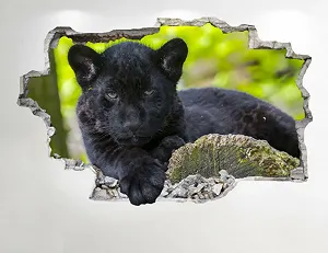 Наклейка на стену Jaguar Z694 3D-вид Черный - Фото 1