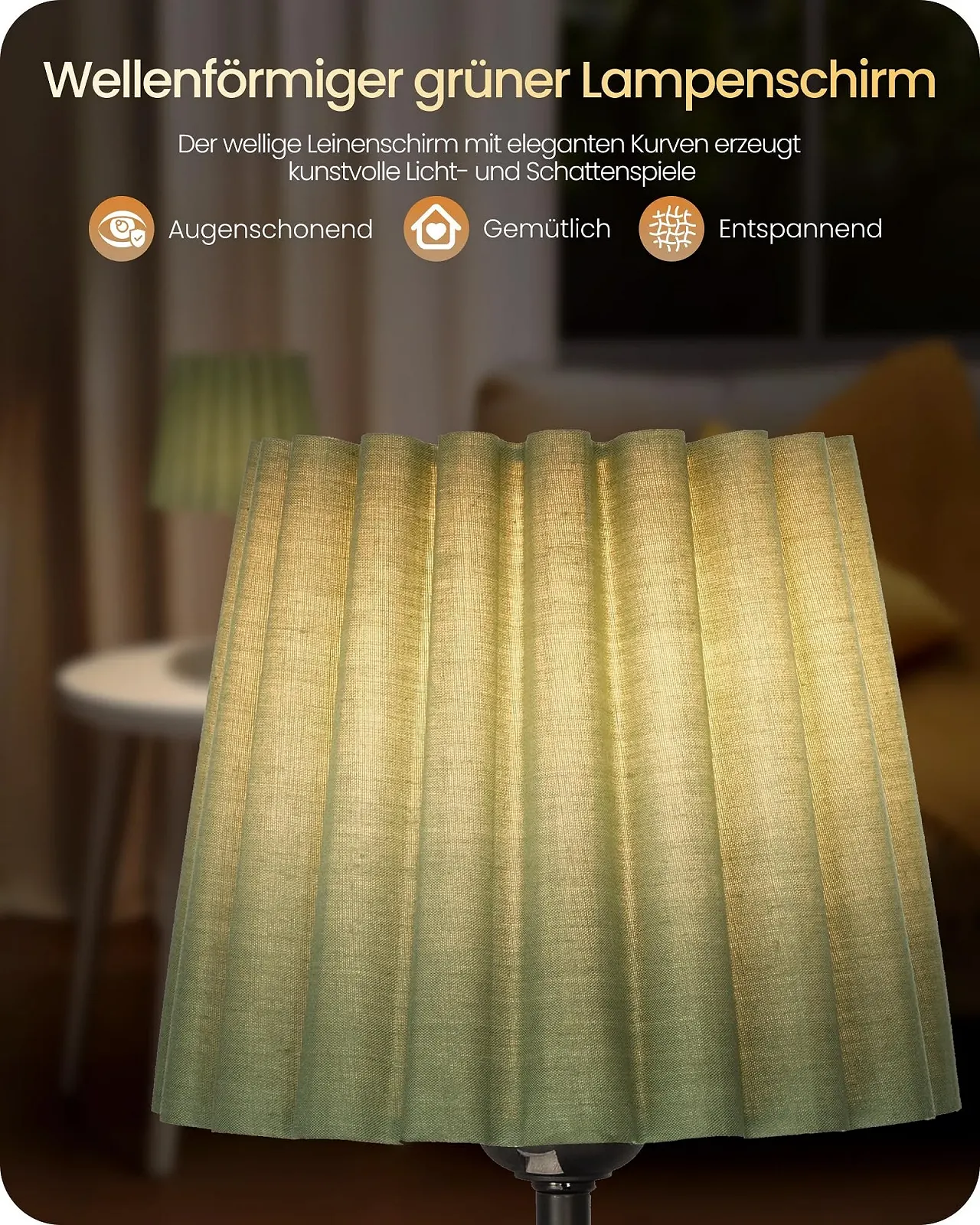 Настільна лампа ZJ15TLD05 E27 3 колірні температури зелений/чорний, фото №3