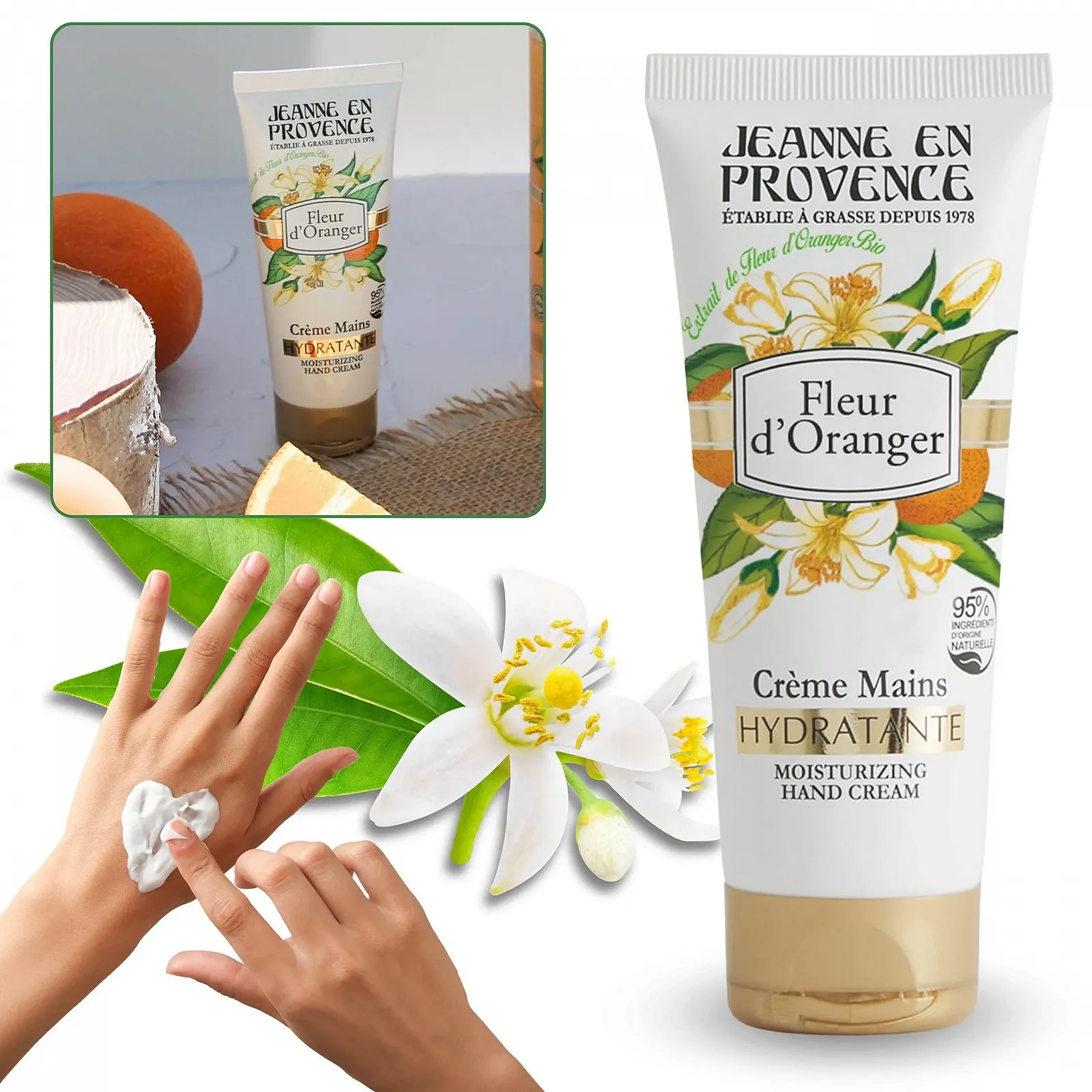 Крем для рук Jeanne en Provence Питательный с Цветком Апельсина 75 мл, фото №2