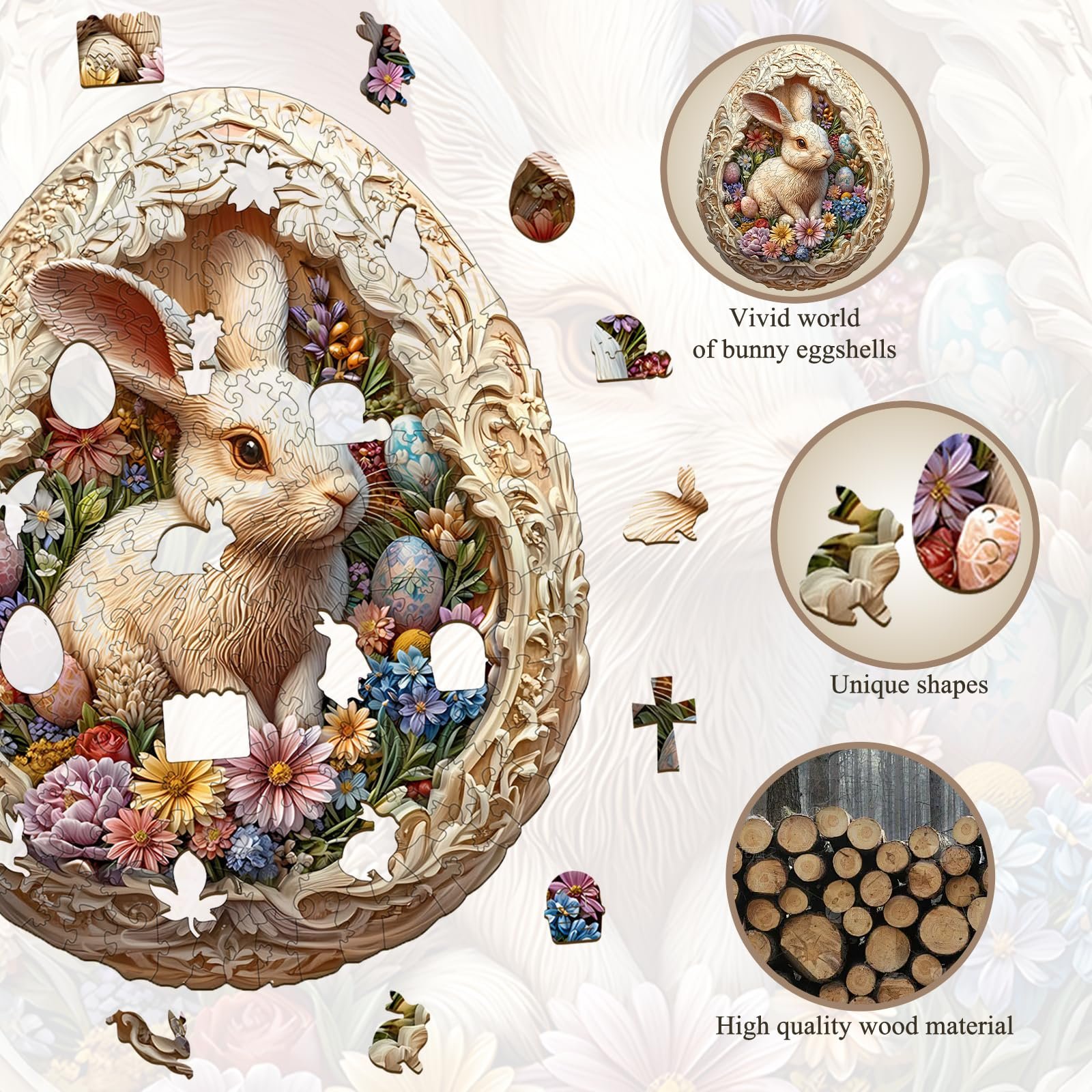 Пазл дерев'яний Colourful Hummingbird 34 x 34 см 300 елементів, фото №5 Пазл дерев'яний Colourful Hummingbird 34 x 34 см 300 елементів, фото №5