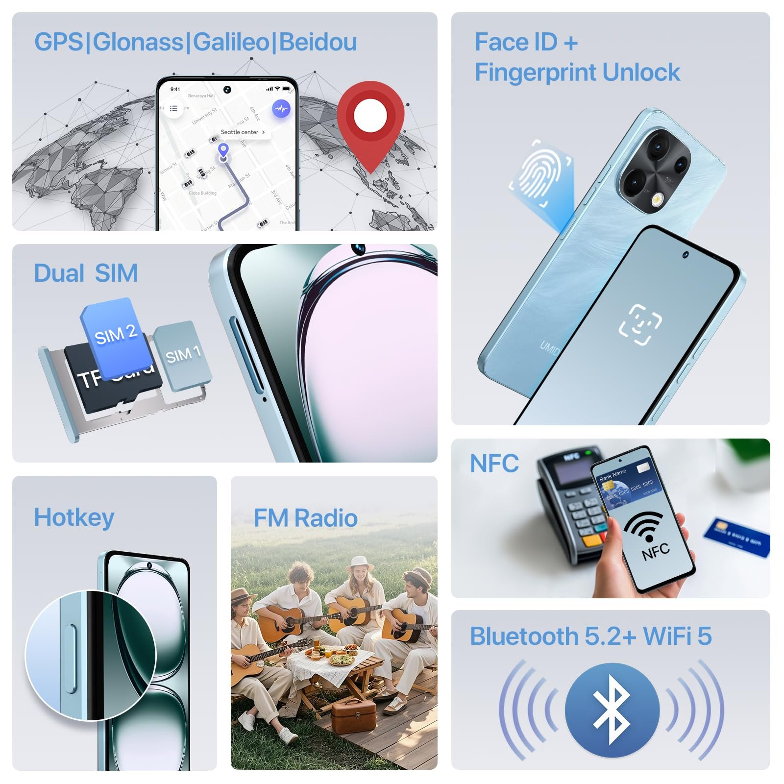 Смартфон UMIDIGI Note 100 6.8" 120Hz Octa-Core 16GB (8+8) RAM 256GB ROM 50MP NFC 5000mAh Dual SIM, фото №7