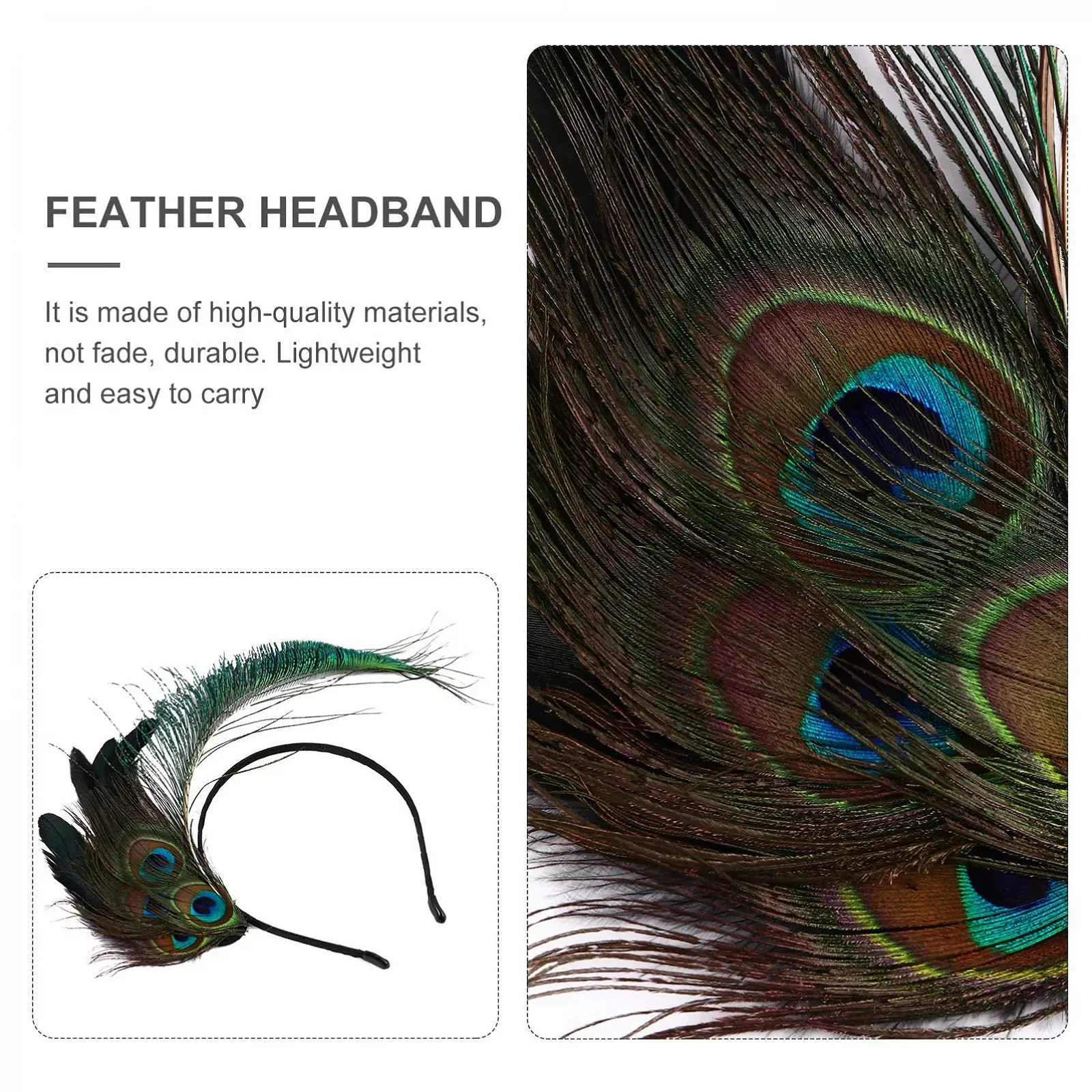 Обруч для волосся з пір'ям, фото №4