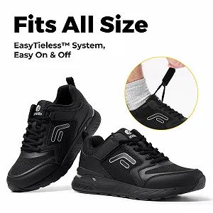 Кросівки FitVille Чоловічі для бігу, дуже широкі, із застібкою на липучці, дихаючі synthetic.ua - Фото 1