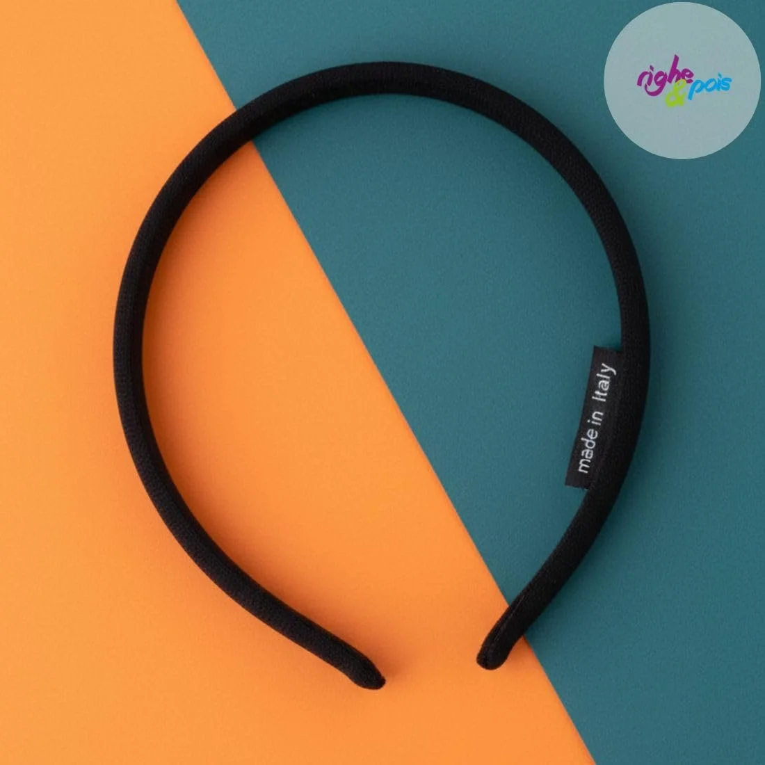 Обруч для волос ПВХ 1 см Lycra ткань Черный, фото №4