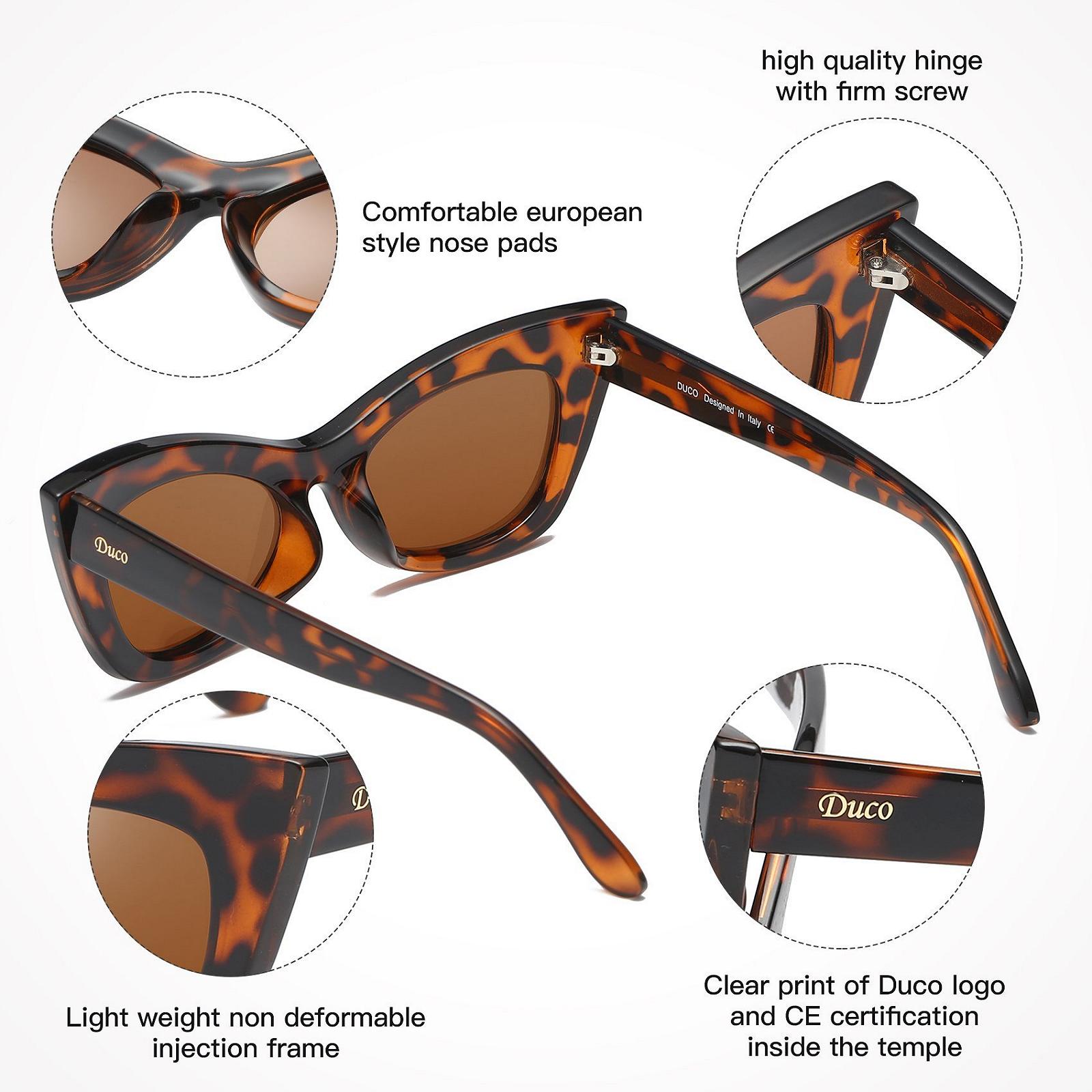 Сонцезахисні окуляри Котяче око DUCO Модні Жіночі UV Protection Поляризовані Ретро, фото №4