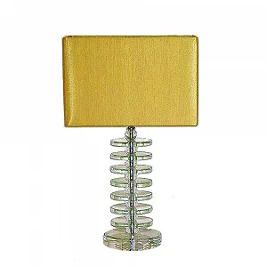 Настільна лампа Dapo Reka з кришталевою основою та шовковим абажуром - Фото 1