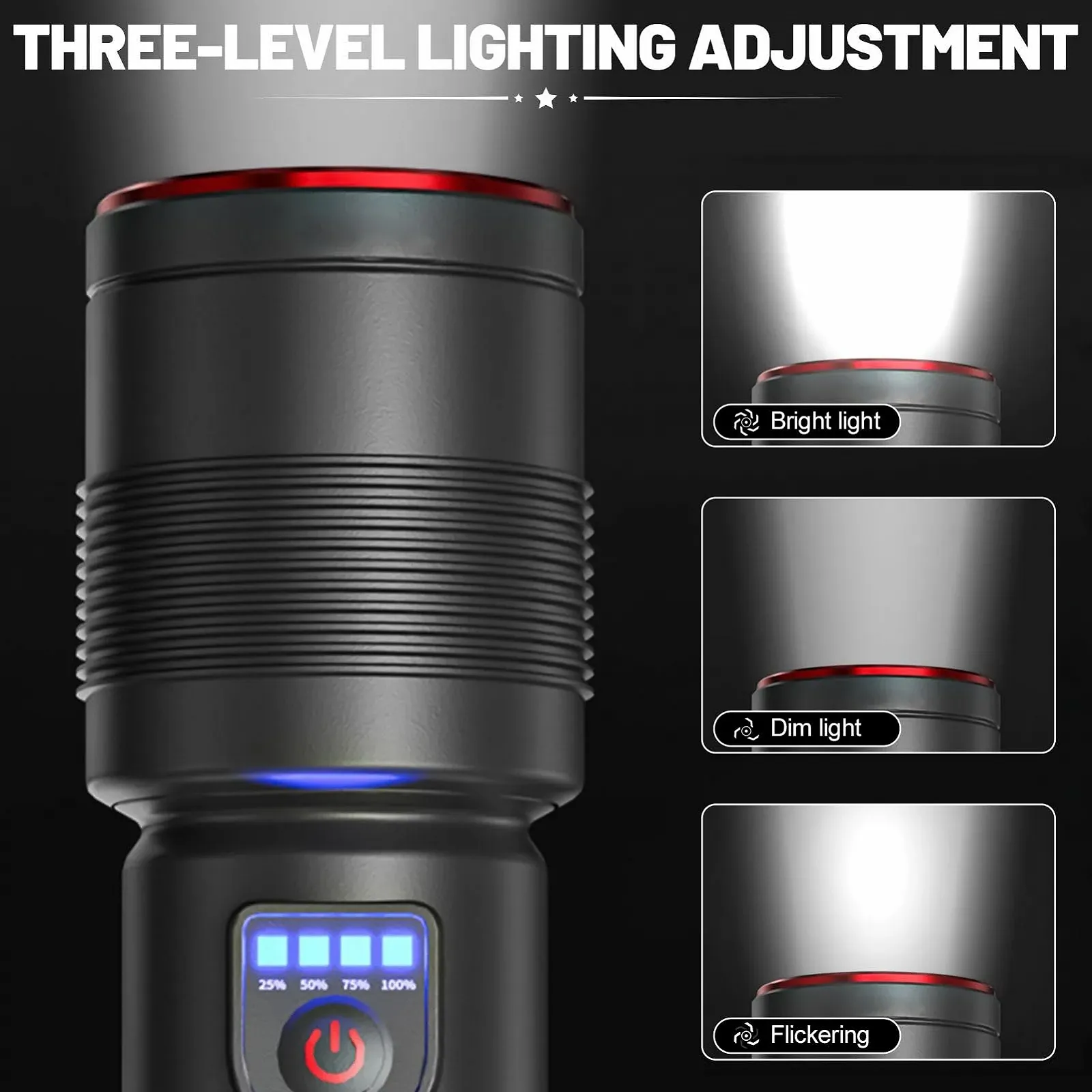 Ліхтар Акумуляторний LED 1800 MAh IPX4 Водонепроникний 3 режими освітлення, фото №3