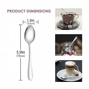 Кофейная ложка, набор 12 шт, нержавеющая сталь, полированная synthetic.ua - Фото 1