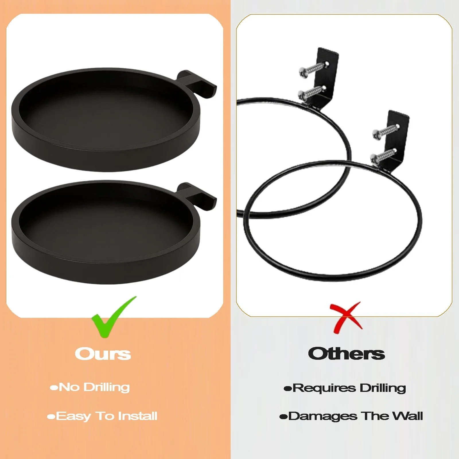 Тримачі для рослин для акустичних панелей набір 2 шт чорні, фото №5 Тримачі для рослин для акустичних панелей набір 2 шт чорні, фото №5