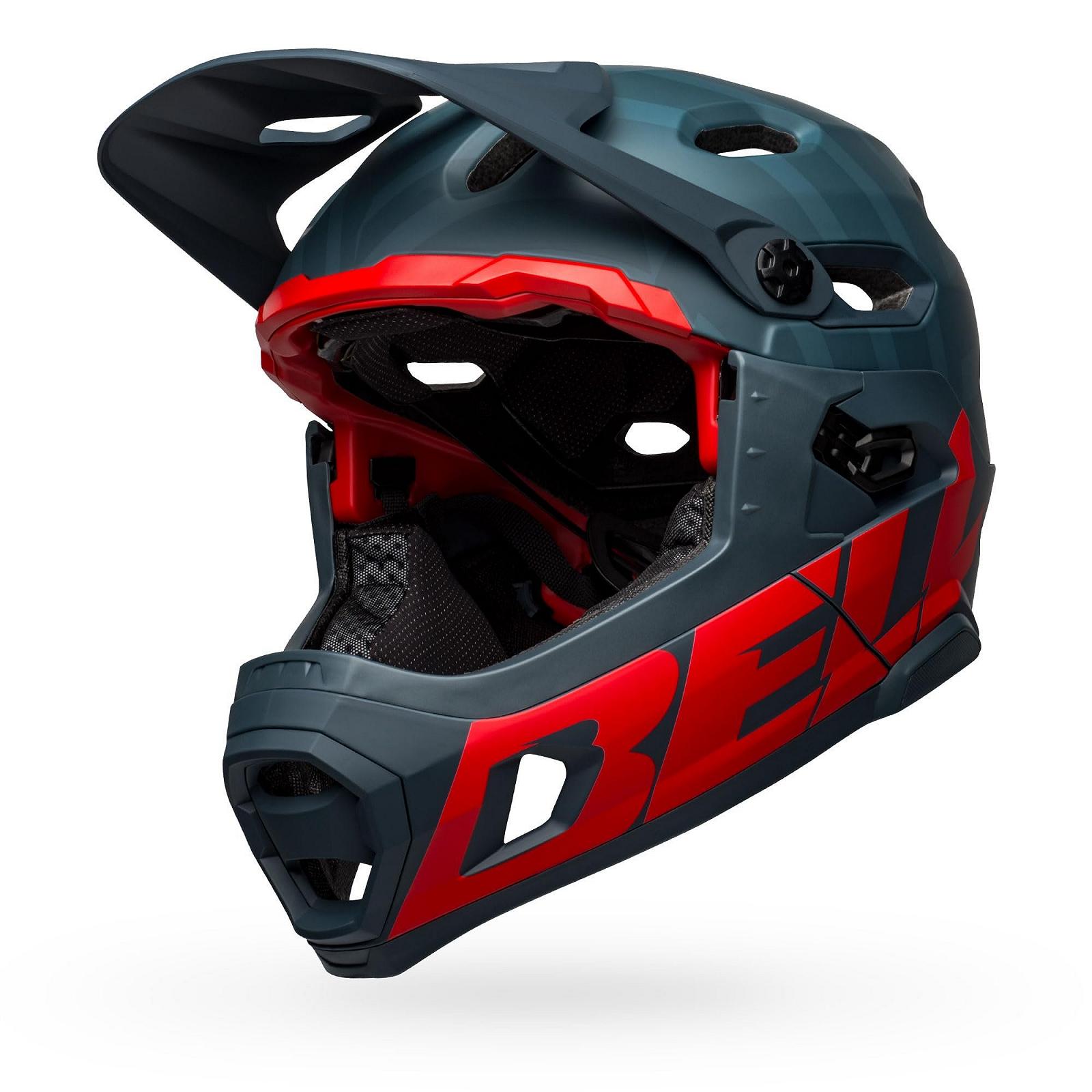 Шлем Bell Downhill MTB Super DH Spherical Prime, матовый, сине-малиновый, фото №1