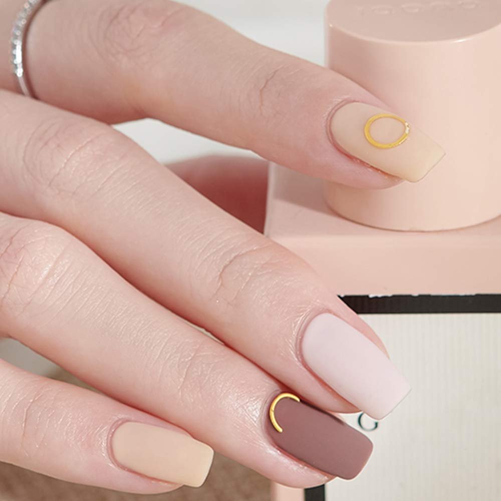 Страз зірка місяць мушля Anjing. Металева заклепка для нігтів Золотистий, фото №4