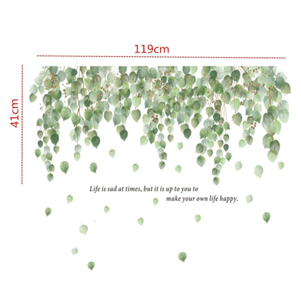 Наклейка на стіну Зелений евкаліпт Ліана Листя Вінілова 2 шт., фото №6