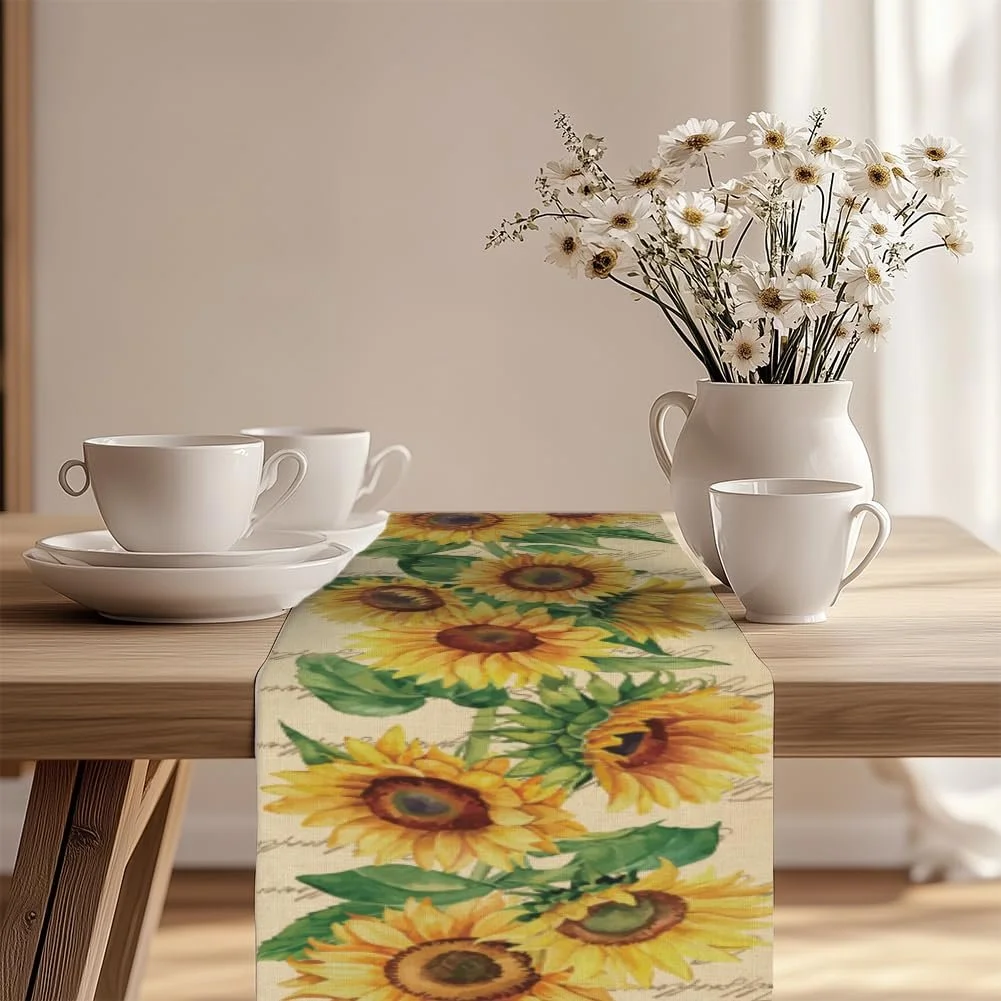 Ранер для столу SUPERDANT Retro Sunflower сучасний 33 x 183 см Жовтий, фото №7 Ранер для столу SUPERDANT Retro Sunflower сучасний 33 x 183 см Жовтий, фото №7