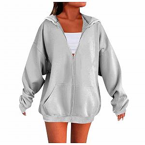 Женская толстовка Qixiu с капюшоном на молнии, осенняя, с длинными рукавами, для активного отдыха - Фото 1