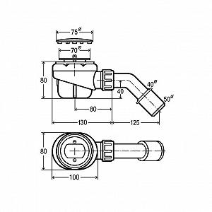 Сифон в душевую кабину (52 мм) VIEGA (364755) synthetic.ua - Фото 1