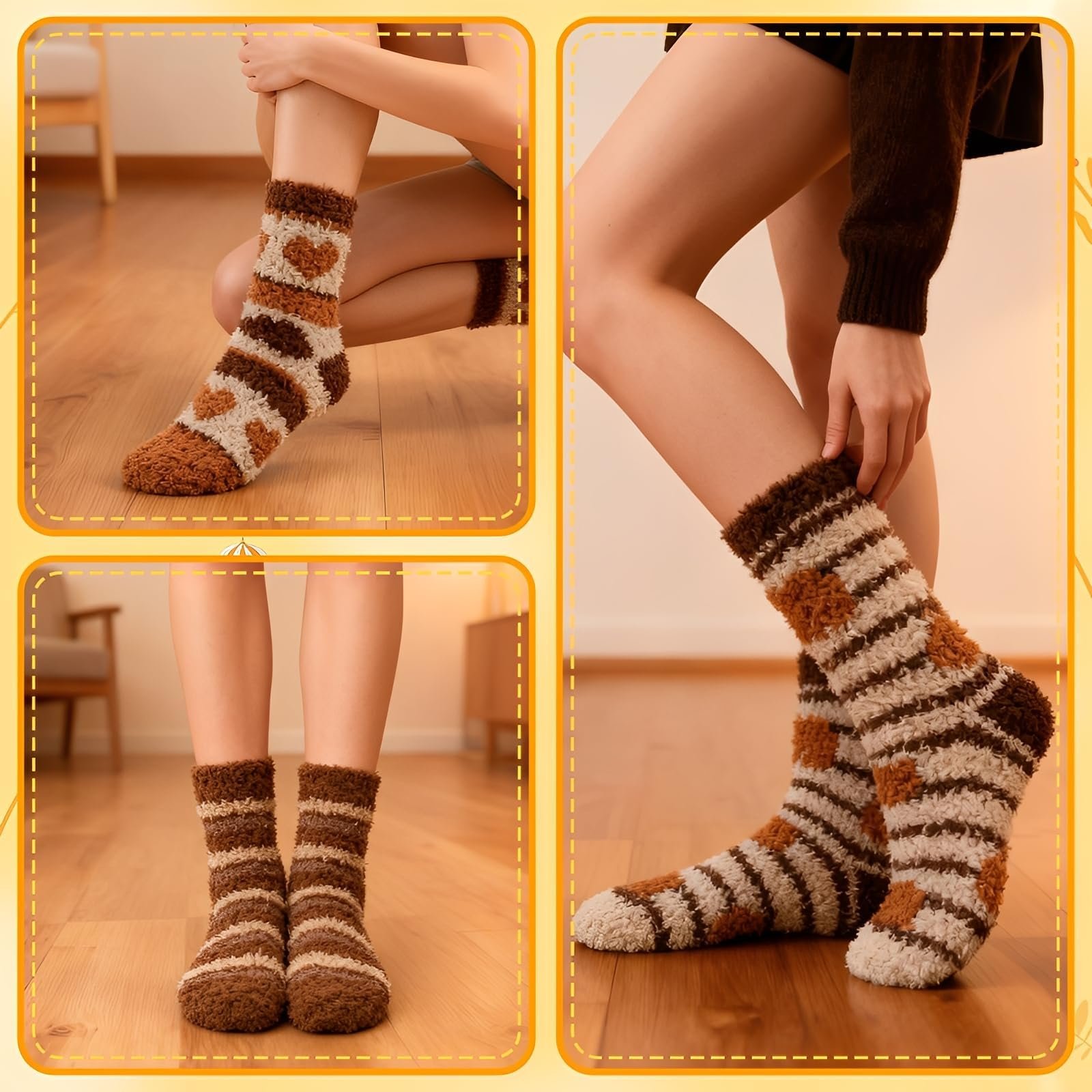 Носки Пушистые Женские 5 пар - Мягкие Зимние Носки для Дома, Теплые Носки Женские, Удобные Пушистые Носки для Холодных Дней (EU 36-43), фото №5