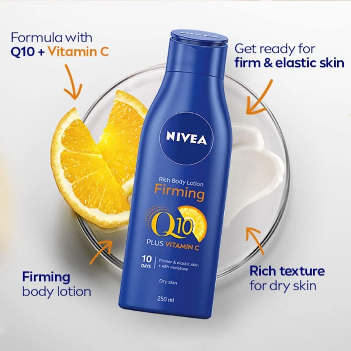 Лосьйон для тіла Nivea Q10 Rich Firming 250 мл (6 шт.), фото №4