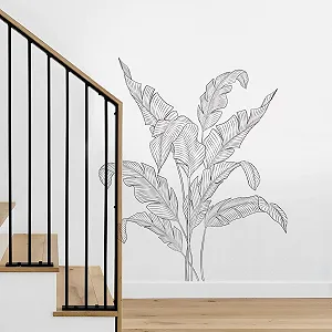 Наклейка на стіну Supzone Tropical Plants Palm Leaves 82 x 97 см Чорна synthetic.ua - Фото 1