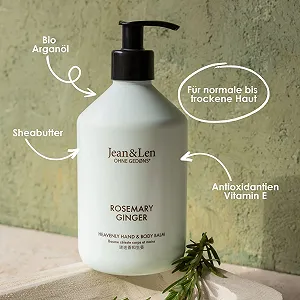 Бальзам для рук и тела Jean & Len Heavenly Rosemary & Ginger / С органическим аргановым маслом / 500 мл synthetic.ua - Фото 1