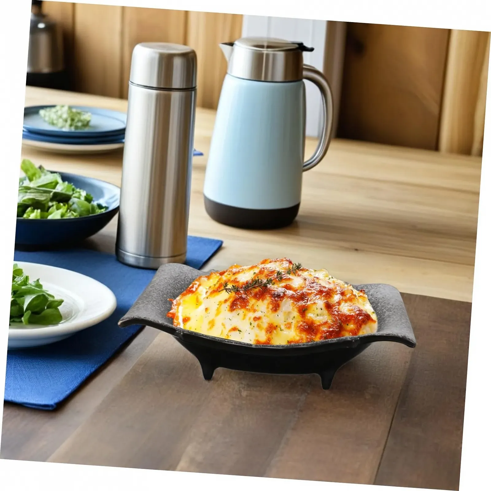 Форма для запекания Cabilock японский стиль керамическая прямоугольная с ручками термостойкая глубокая, фото №5